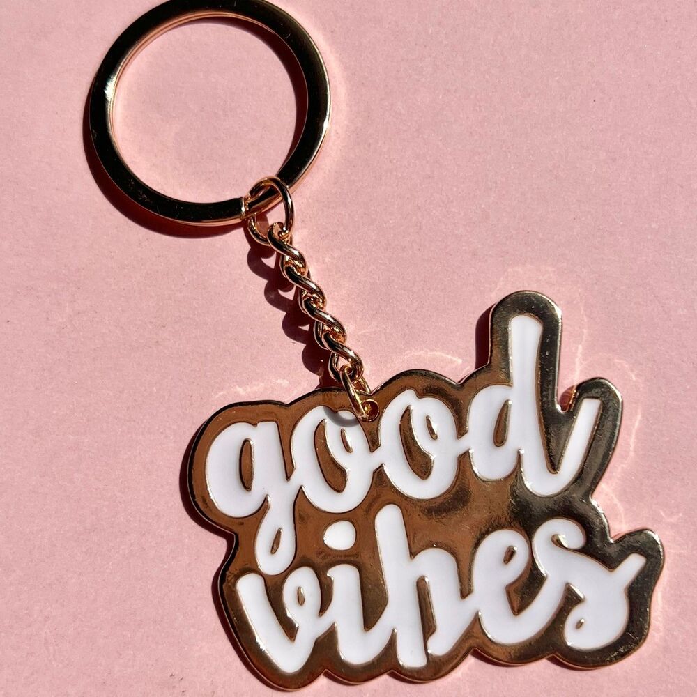 Good Vibes Gold Keychain
